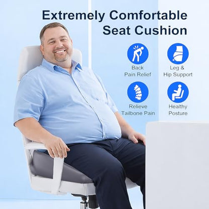 X-Large Coccyx Seat Cushion, U-Shaped Memory Foam for Office Chair | High-Density Memory Foam Helps Reduce Tailbone Pressure; Washable Mesh Cover, Anti-Slip Base for Office Chairs, Cars & Travel - size: 20.2*17.3*6.2