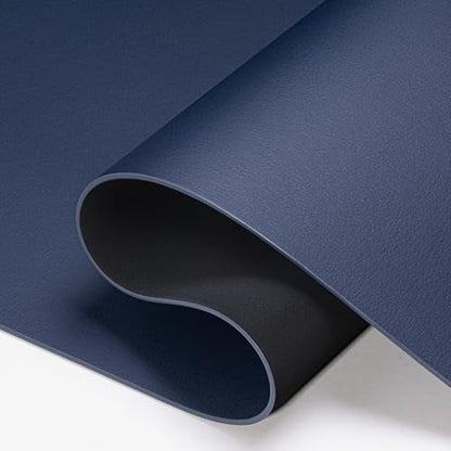 Nekmit Leather Desk Blotter Pad 36 x 20 Inches, Flat, Non-Slip, Waterproof, Blue - color: Blue, size: 36" x 20"