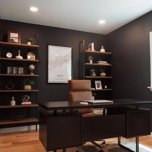 Nathan James Theo 6-Shelf Tall Bookcase, Wall Mount Bookshelf with Reclaimed Oak Wood and Industrial Metal Frame, Reclaimed Oak/Matte Black, Set of 3 - color: Oak/Matte Black, size: Set of 3