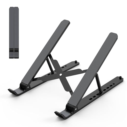 Tonmom Laptop Stand for Desk, Adjustable Laptop Riser, Black - color: Black