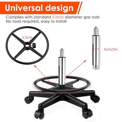 18" Foot Rest Ring for Drafting Stool & Office Chair, Chrome Steel - color: Black, size: 18''