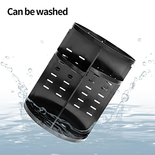 seinlife 360 Rotating Makeup Organizer,DIY Adjustable Spinning Holder,Foldable Cosmetic Storage Display box,Large Capacity Make up Caddy Shelf,Fits Countertop Vanity and Bathroom (BLACK) - color: BLACK