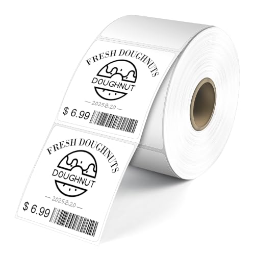L LIKED 2" x 2" Direct Square Thermal Labels, Perforated QR Code and Barcode Stickers & Compatible with Rollo, Zebra and Other Desktop Printers (1 Roll, 750 Labels) - size: 2"x2"-1 Roll