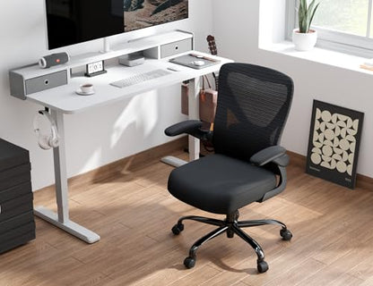 Office Chair: 330LBS Mesh Ergonomic Desk Chair Comfy with 3D Lumbar& Swivel - color: Full Black, size: Pack of 1