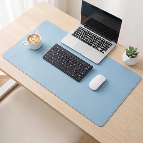 Desk Mat 15.75'' x23.62'', Desk Protector, PU Leather Desk Pad, Non Slip Small Desk Pad Mat, Desk Blotter, Desk Pads on Top of Desks, Home or Office Small Desk Mat (Blue) - color: Blue, size: 15.75'' x23.62''