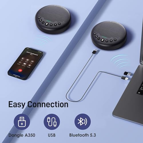 EMEET Luna Plus Conference Speaker and Microphone w/ 8 Mics, 360° Voice Pickup - size: Luna Plus for 10