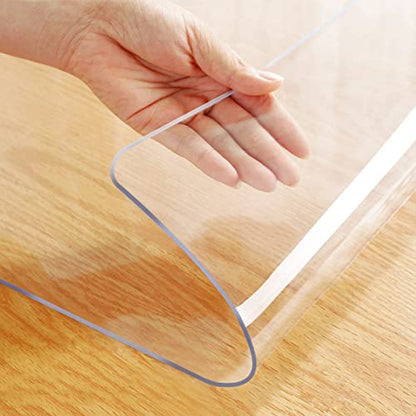 1.5mm Thick Clear PVC Table Protector Waterproof Clear Plastic Desk Protection Table Cover Cloth Table Pad Laptops Pad Computer Pad Dresser 13x20 Inch Rectangle Non-Slip Vinyl Desk Mat on Top of Desk - color: Clear1.5 Rectangle, size: 13" x 20"
