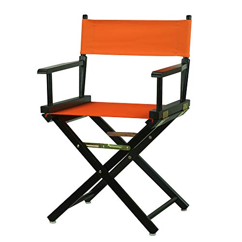 Casual Home 18" Director's Chair Black Frame-Tangerine Canvas - color: Black Frame/Tangerine Canvas, size: 18" - Classic Height, style: Black Frame