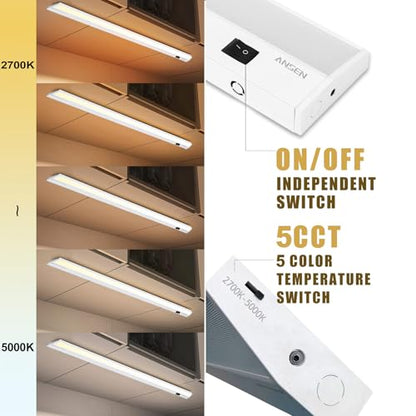 Hardwired Under Cabinet Lighting, 36in 22W LED Light for Kitchen/Closet, 1426lm, CRI>92, R9>90, Dimmable, 5 Color Temperature, 2700K-5000K(Warm White, Cool White, Daylight) - size: 36 inch