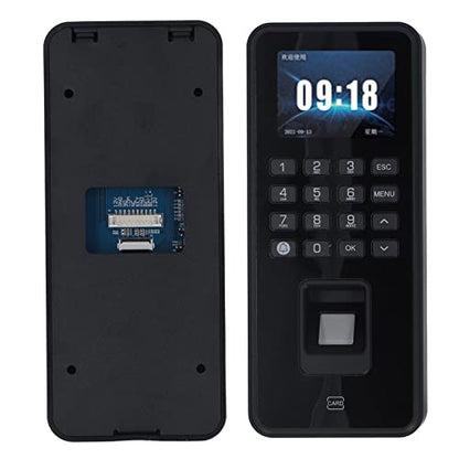 Fingerprint Time Clock, Fingerprint ID Card Password Time Attendance Machine, Office Time Card Machine Automatic Punch, 2.4in Screen Voice Prompt