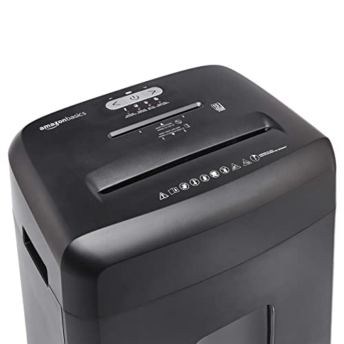 Amazon Basics 15-Sheet Cross Cut Paper Shredder for Home and Office, CD/Credit Card Shredder with 6 Gallon Wastebasket, Black - color: Black, size: 15 Sheet