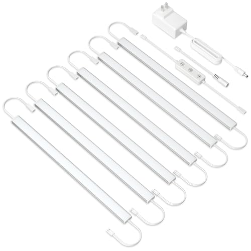 Under Cabinet Lighting Plug in. 6 PCS 12 Inches Likable Slim Bright Light Strips. Dimmable 24W Cabinet Lights for Kitchen Over Counter Countertop Tool Box Shelf Closets Warm White 3000K - color: Warm White 3000K, size: 6 Light Bar