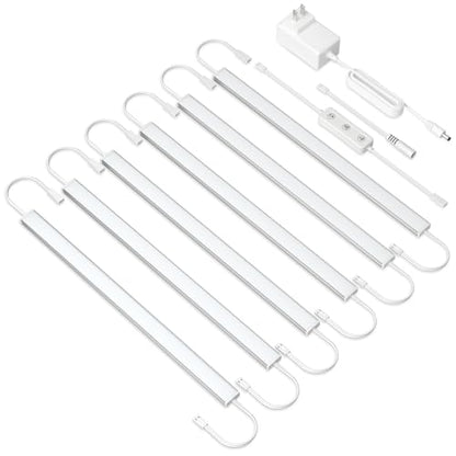 Under Cabinet Lighting Plug in. 6 PCS 12 Inches Likable Slim Bright Light Strips. Dimmable 24W Cabinet Lights for Kitchen Over Counter Countertop Tool Box Shelf Closets Warm White 3000K - color: Warm White 3000K, size: 6 Light Bar