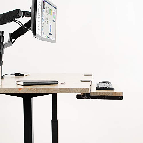 VIVO Clamp and 12 inch Rail Set for DIY Custom Wooden Keyboard Trays (Rail Set Only - Tray Not Included), Pull Out Slider Track with C-clamp Mount System, Black, MOUNT-RAIL02 - color: Black