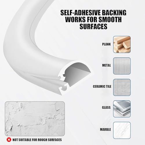 39in Cable Concealment Device, Self-Adhesive Cable Storage Protective Cover