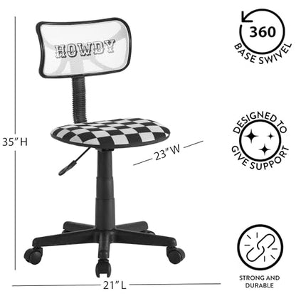 Urban Lifestyle Swivel Desk Chair, Howdy, Stylish and Compact Office Chair with Mesh Back, Swivel Function, Adjustable Height, and Cushioned Seat - color: Howdy