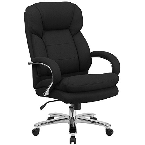 Flash Furniture Hercules Series Swivel Office Chair with Loop Arms, Ergonomic High-Back Executive Chair with Padded Seat and Arms, Black - color: Black Fabric