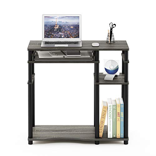 Furinno Abbott Computer Desk with Bookshelf, French Oak Grey/Black - color: French Oak Grey/Black, size: 19 Inch Wide