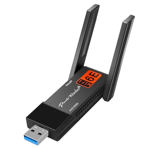 Panda Wireless PAU0F AXE3000 Tri Band (2.4/5 / 6 GHz) WiFi 6E USB 3.0 Adapter - Windows 10/11, Zorin, MX Linux, EndeavourOS, Mint, Ubuntu, Manjaro, openSUSE, Fedora, Kali and Raspbian