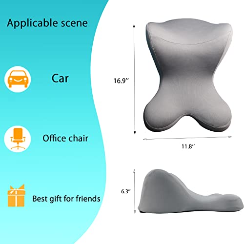 Car Neck Pillow for Driving Seat headrest Pillow/Gaming Chair Pillow with Adjustable Strap Removable Cover Ergonomic Design Neck Support Pillow for Car, Office Chair, Gaming Chair (Grey) - color: Neck Grey