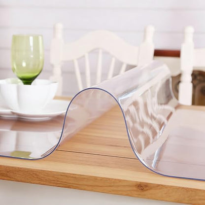 Clear Table Protector 12 x 13 Inch, 1.5mm Thick Waterproof PVC Table Cover, Non-Slip Scratch Resistant Desk Mat, Writing Pad for Dining Table, Coffee Table & Office Desktop - size: 12" x 13"
