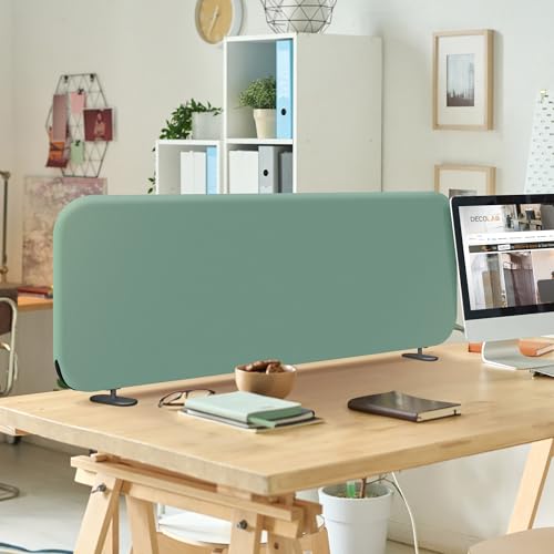 DECOLAB Portable Privacy Desk Tabletop Divider 48"x18", Aqua - color: Aqua