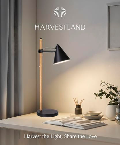 HarvestLand Noah Desk Lamp, Adjustable Reading Lamp, Home Office & Bedside | 345° Adjustable Architect Desk Lamp, Focused Task lighting, Home Office Table lamp, Bedroom,Living Room Lamp
