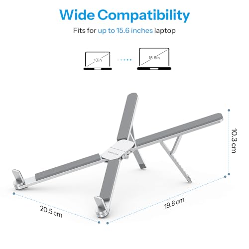 OMOTON Foldable & Portable Laptop Stand for Desk, 6-Level Adjustable Riser