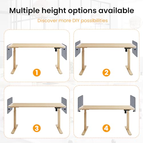 2-Pack Felt Desk Dividers, Clamp-On Panels, 16 x 24 Inch, Light Gray - color: Light Gray, size: 16×24 in (2pcs)