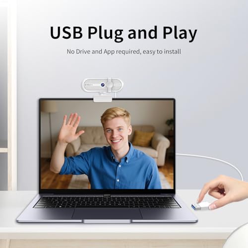 TOALLIN 2K Webcam for PC, 5MP, Built-in Mic, Web Camera with Tripod | 90° Wide Angle, Privacy Cover, USB Camera for Laptop, Live-Streaming, Gaming, Meetings, Video Calls - style: 2K Webcam with Tripod