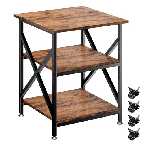 23.6"x23.6"x30.3" Printer Stand with Adjustable Storage Shelf - color: Vintage Brown