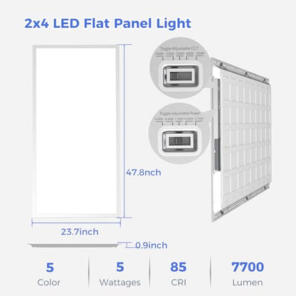AIKVSXER 10 Pack 2x4 LED Flat Panel Light - 5CCT 3000K-6500K Selectable Color Temperature 0-10V Dimmable 2x4 LED Drop Ceiling Light Fixture Commercial - size: 2x4-10p