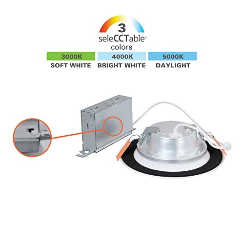 HALO LTB 6-inch Selectable CCT (3000K-5000K) Integrated LED, White Recessed Light, Dimmable Retrofit Trim - size: 6 inch, style: 3CCT Old Version