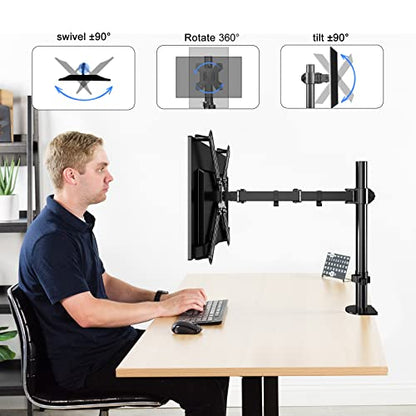 Non-VESA Single Monitor Arm Desk Mount with VESA Adapter Brackets - size: 13-27IN, style: With Adapter Kit