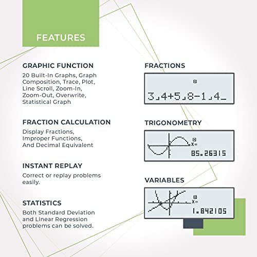 Scientific Calculator with Graphic Functions - Multiple Modes with Intuitive Interface - Perfect for Beginner and Advanced Courses, High School or College - color: Blue