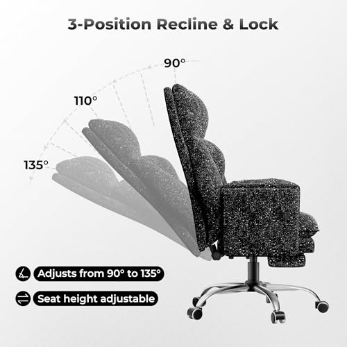 Big and Tall Office Chair, Flip Armrests for Pets & Cross Legged Sitting | Executive Ergonomic Computer Gaming Chair with Foot Rest, Wide Seat Reclining Desk Chair, Galaxy Black - color: Galaxy Black