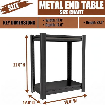Heavy Duty 2 Tier Metal Book Shelf Adjustable Bookcase | 1200 LBS Bolt-free Storage Shelves with Deep Bookshelf for living Room, Office and Garage Storage, 14"Wx 12"Dx 22"H - size: 2Tier-14"Wx 12"Dx 22"H