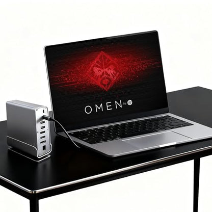 Docking Station for HP Omen 17 16 15 15t Transcend 14 16 MAX 16 Victus 15 16 Gaming Laptop,15-in-1 USB C with 360 ° Rotating Base, 2 * 4K HDMI and 1*DP, 10Gbps USB Port Transfer, RJ45, Audio, SD/TF