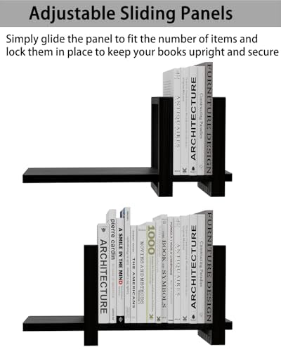 100% Solid Wood Adjustable Desktop Bookshelf, Retro Tabletop Bookshelf, Desk holder Shelf for Living Room, Home, Office, Perfect for Magazine, Books, Cookbooks, No Tools Required to Assemble (Black) - color: Black