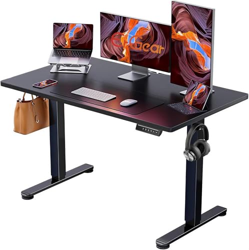 ErGear 48 X 24 Inch Height Adjustable Electric Standing Desk, Black | Smooth Height Adjustment, 4 Memory Presets, One-Touch Control, Stable Steel Frame, 176 lbs Capacity, Easy Assembly - color: Black, size: 48 X 24 Inches