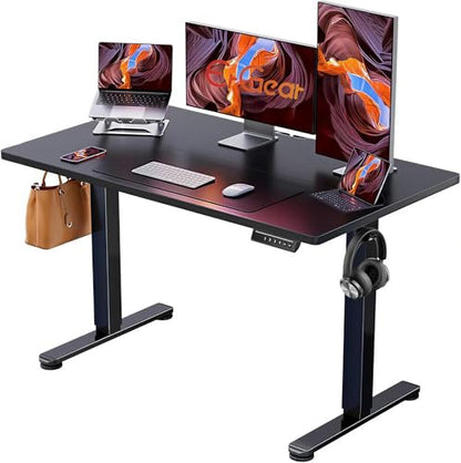 ErGear 48 X 24 Inch Height Adjustable Electric Standing Desk, Black | Smooth Height Adjustment, 4 Memory Presets, One-Touch Control, Stable Steel Frame, 176 lbs Capacity, Easy Assembly - color: Black, size: 48 X 24 Inches
