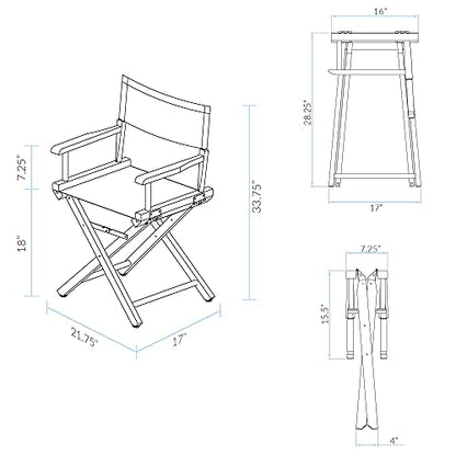 Casual Home 18" Director's Chair Black Frame-Olive Canvas - color: Black Frame/Olive Canvas, size: 18" - Classic Height, style: Black Frame