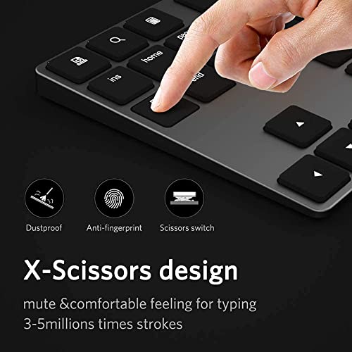 JOYEKY Wireless Number Pad Bluetooth Numeric Keypad for Laptop | Number Pad for Laptop,USB-C Rechargeable,34-Keys Bluetooth Numeric Keypad - size: L325