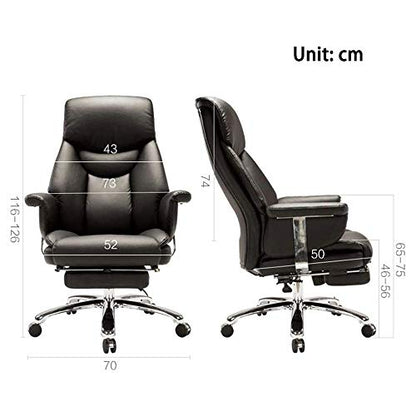 Executive Office Desk Chair with Footrest High Back Extra Padded Leather Swivel Computer Chair Comfortable Business Task Chair for Adults