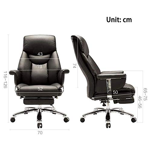 Executive Office Desk Chair with Footrest High Back Extra Padded Leather Swivel Computer Chair Comfortable Business Task Chair for Adults