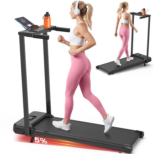 ANCHEER Walking Pad with Incline-Under Desk Treadmill for Home/Office - color: Matte Black