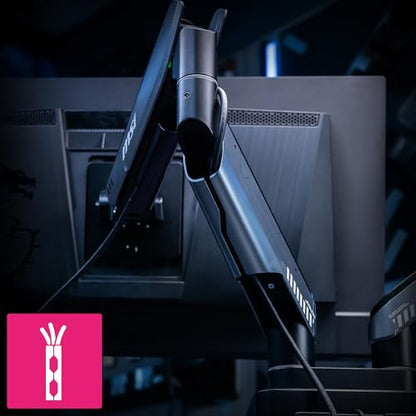 MSI MPG MT201DR V2-Premium RGB Dual Monitor Stand Arms,17-35" Support,VESA Compatible,Adjustable Heavy Duty Gas Spring Mount,44 lbs per Screen Capacity,Clamp&Grommet,Quick Release Plate-Gray - color: Gray