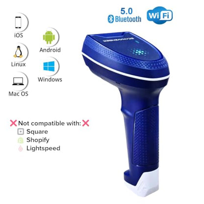 ScanAvenger 1D and 2D Portable Wireless Bluetooth Barcode Scanner: 3-in-1 - Cordless, Rechargeable Scan Gun for Inventory Management - Wireless, Handheld, USB Bar Code/QR Code Reader - Hand Scanner - style: 1D&2D With Replaceable Battery & No Next Gen Sta