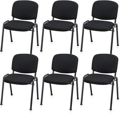 HAPPYGRILL Waiting Room Chairs, Stackable Conference Chairs with Metal Frame, Padded Cushion,Ergonomic Design, Guest Reception Chairs Set for Office, Reception Room, Conference Room, Events (6-Pack) - size: 6-Pack