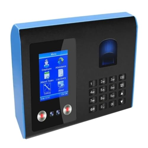 UK Plug Face Biometric Fingerprint Employee Attendance Machine Time Clock Recorder 2.8inch Screen Quick Recognition